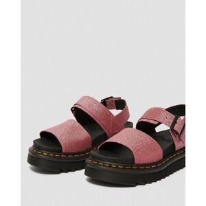 Dr Martens Voss Pink Glitter Platform Sandals Women Sz 39